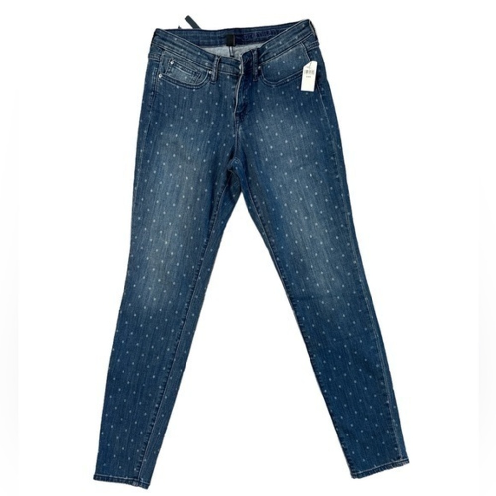 GAP 1969 Women’s Always Skinny Polka Dot Denim Blue Jeans Sz 28. New With Tag